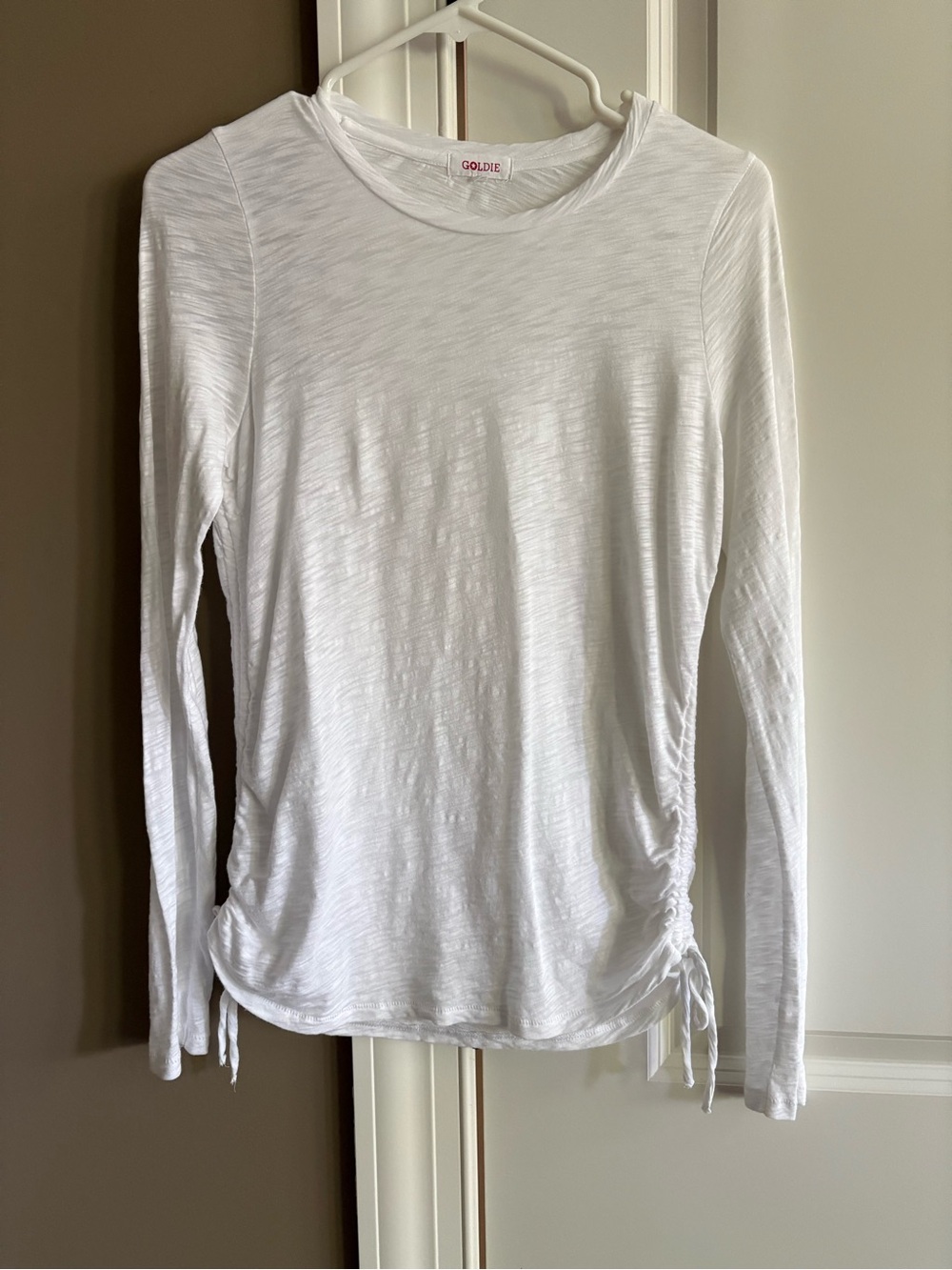 Goldie white side tie Tshirt